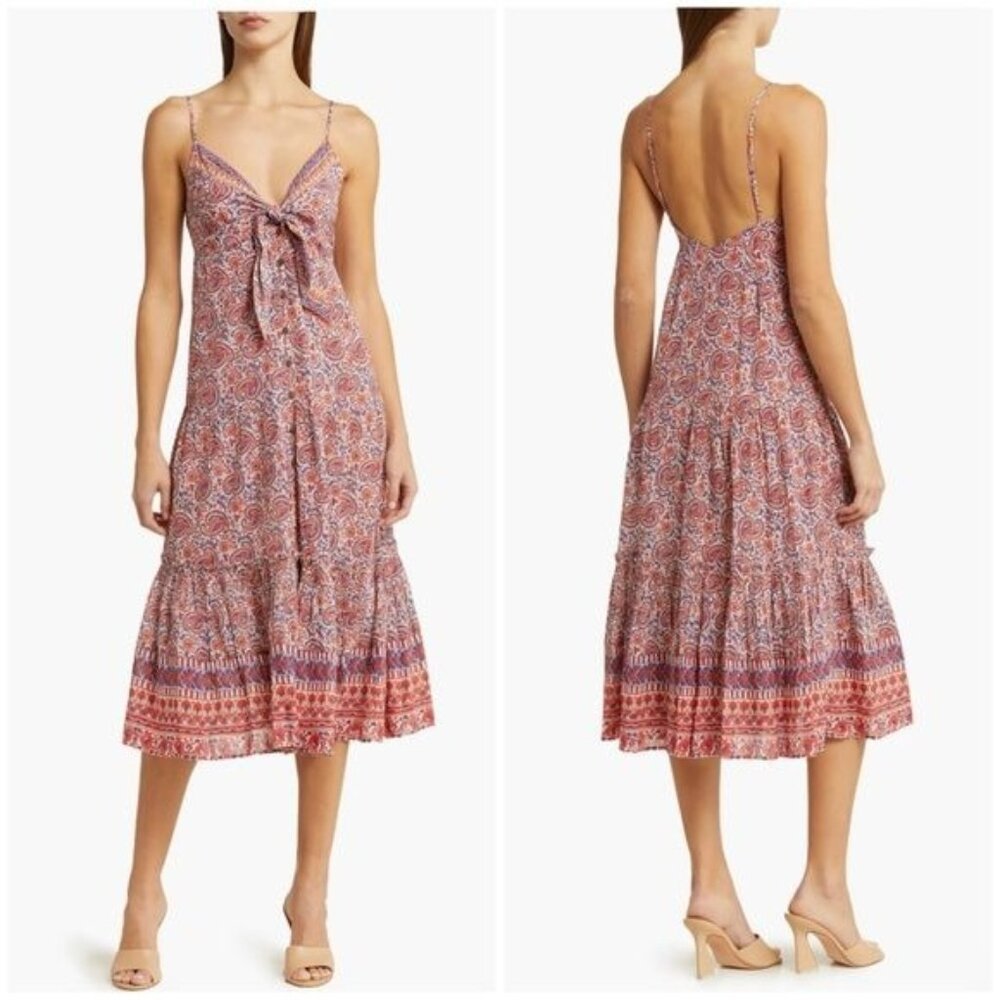 Veronica Beard Pink Paisley Midi Dress